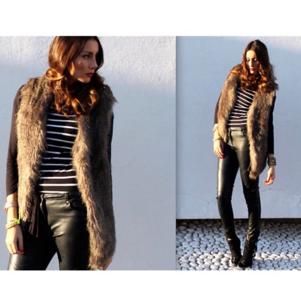 Mango Faux Fur Vest